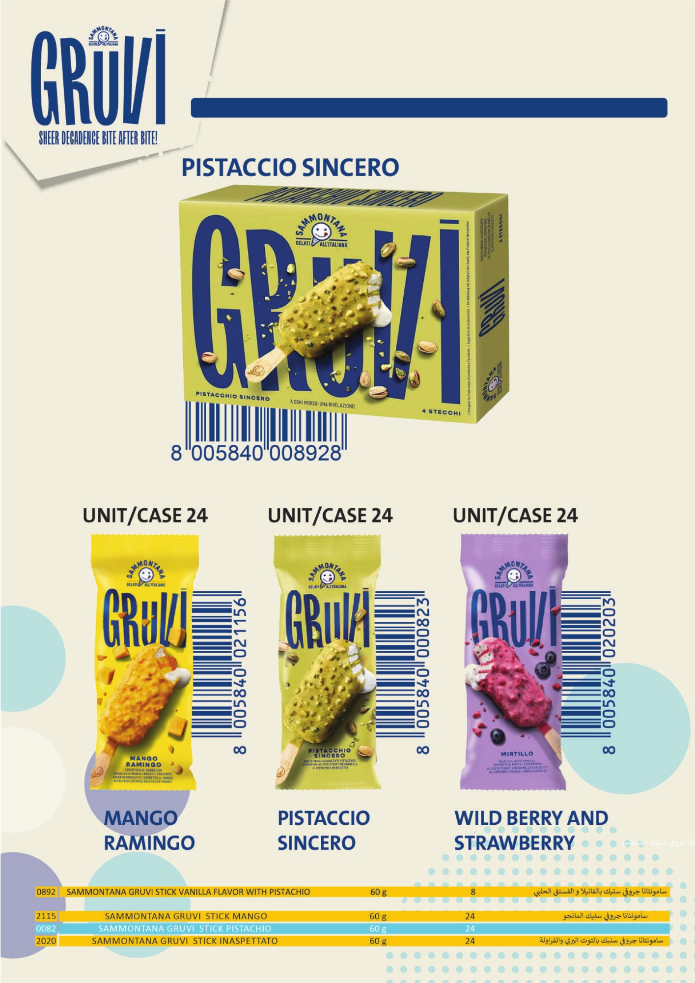 Sammontana Gruvì ice cream sticks