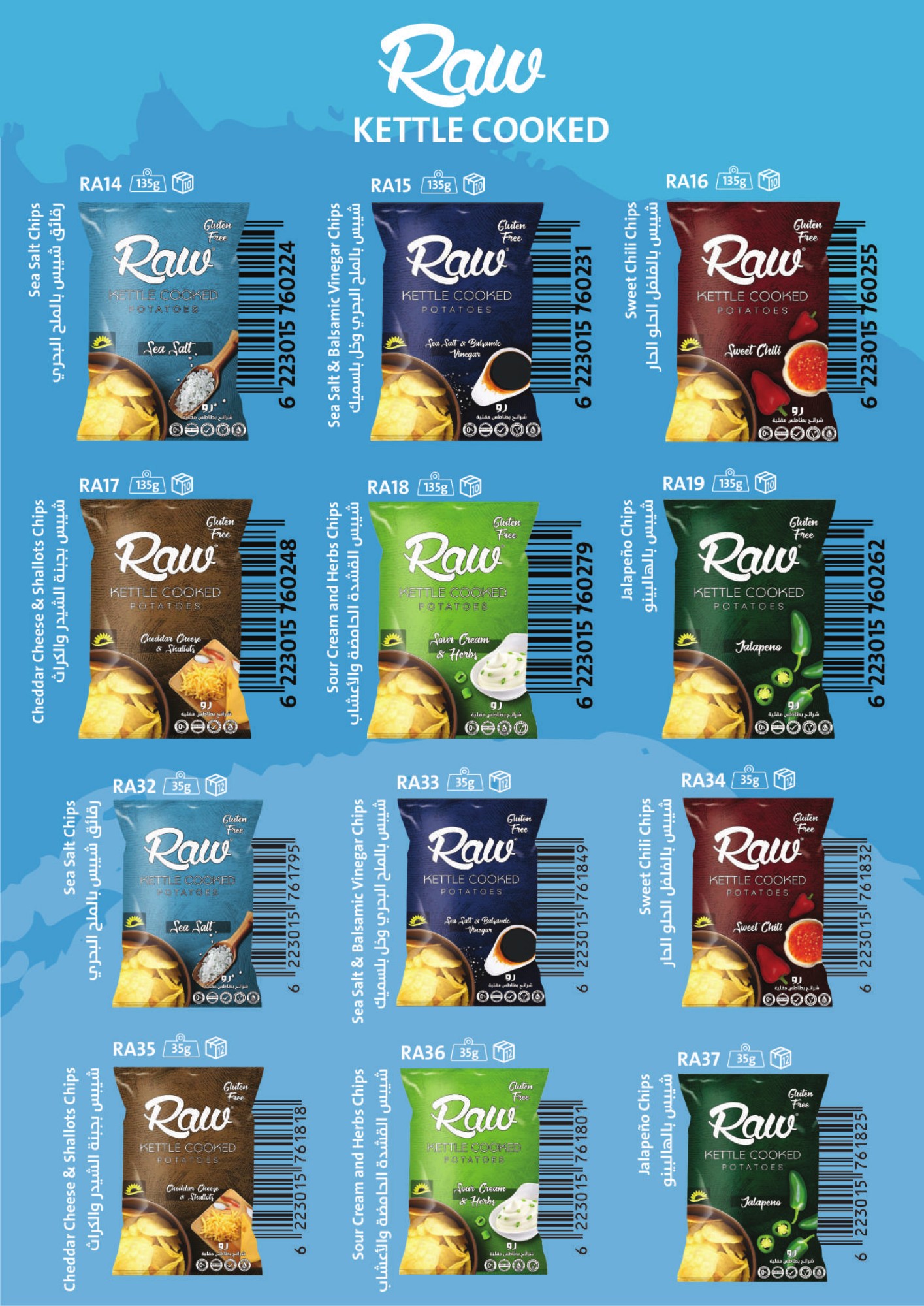 Raw kettle-cooked potato chips