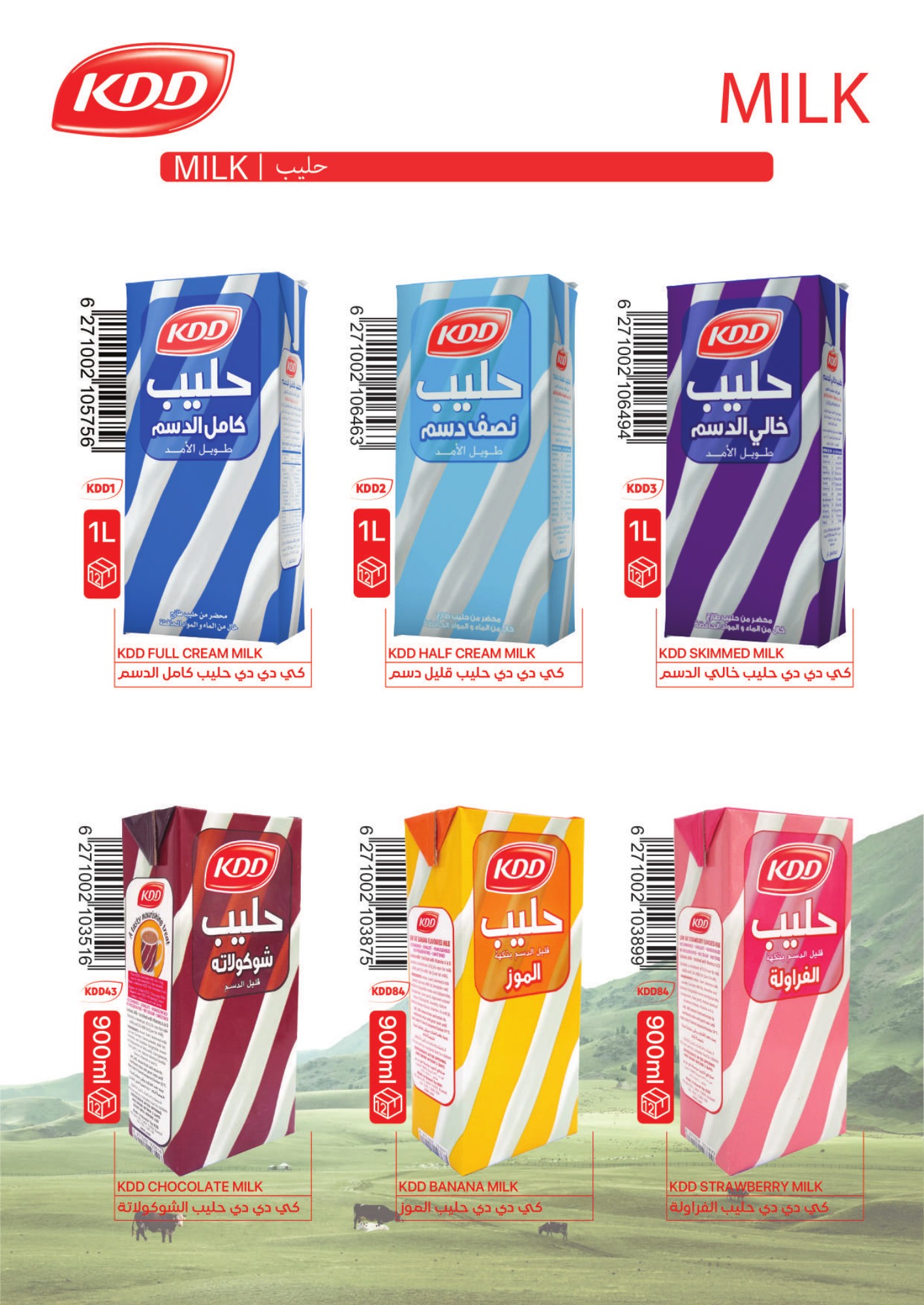 KDD plain and flavoured milk