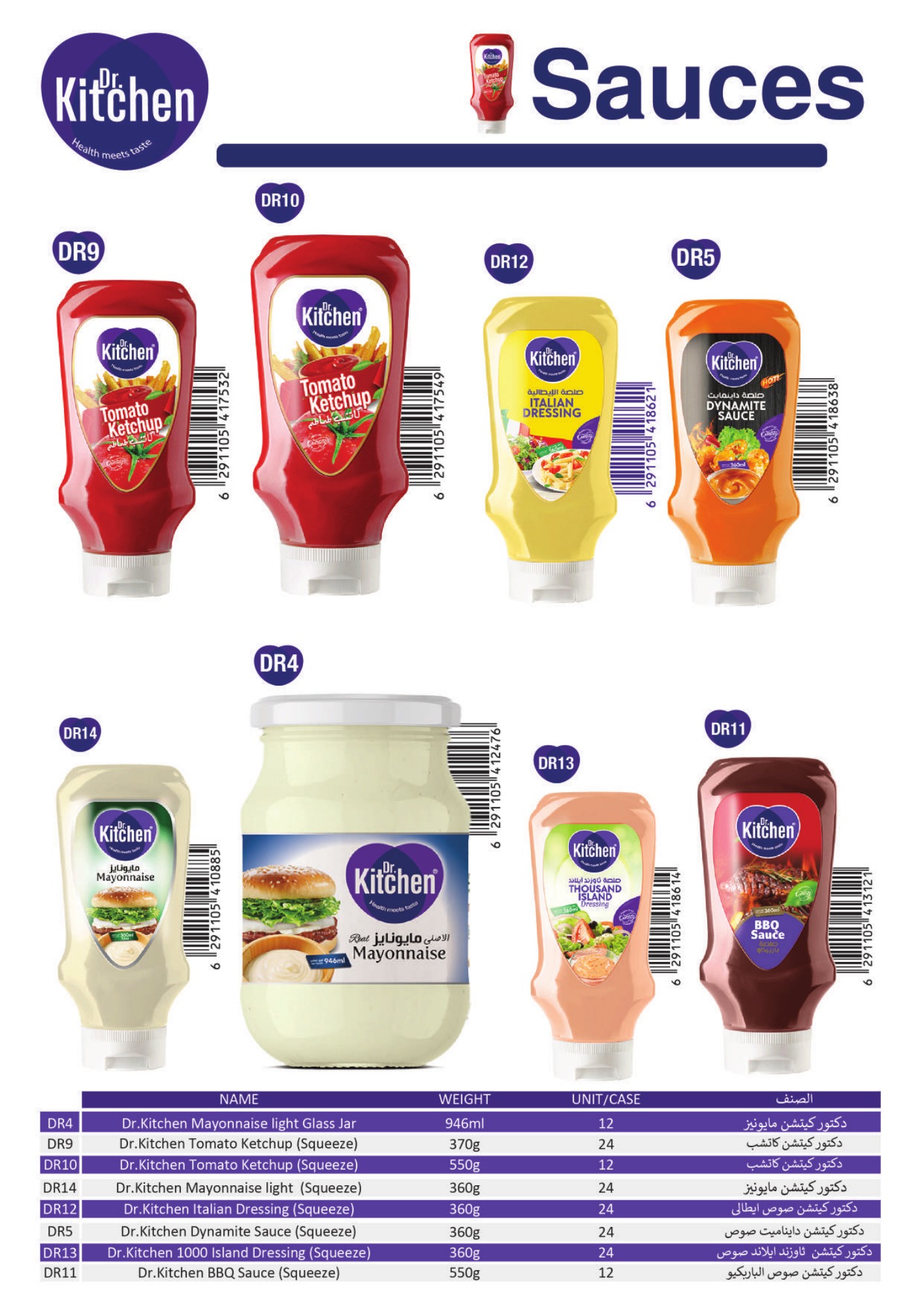 Dr. Kitchen sauces and mayonnaise